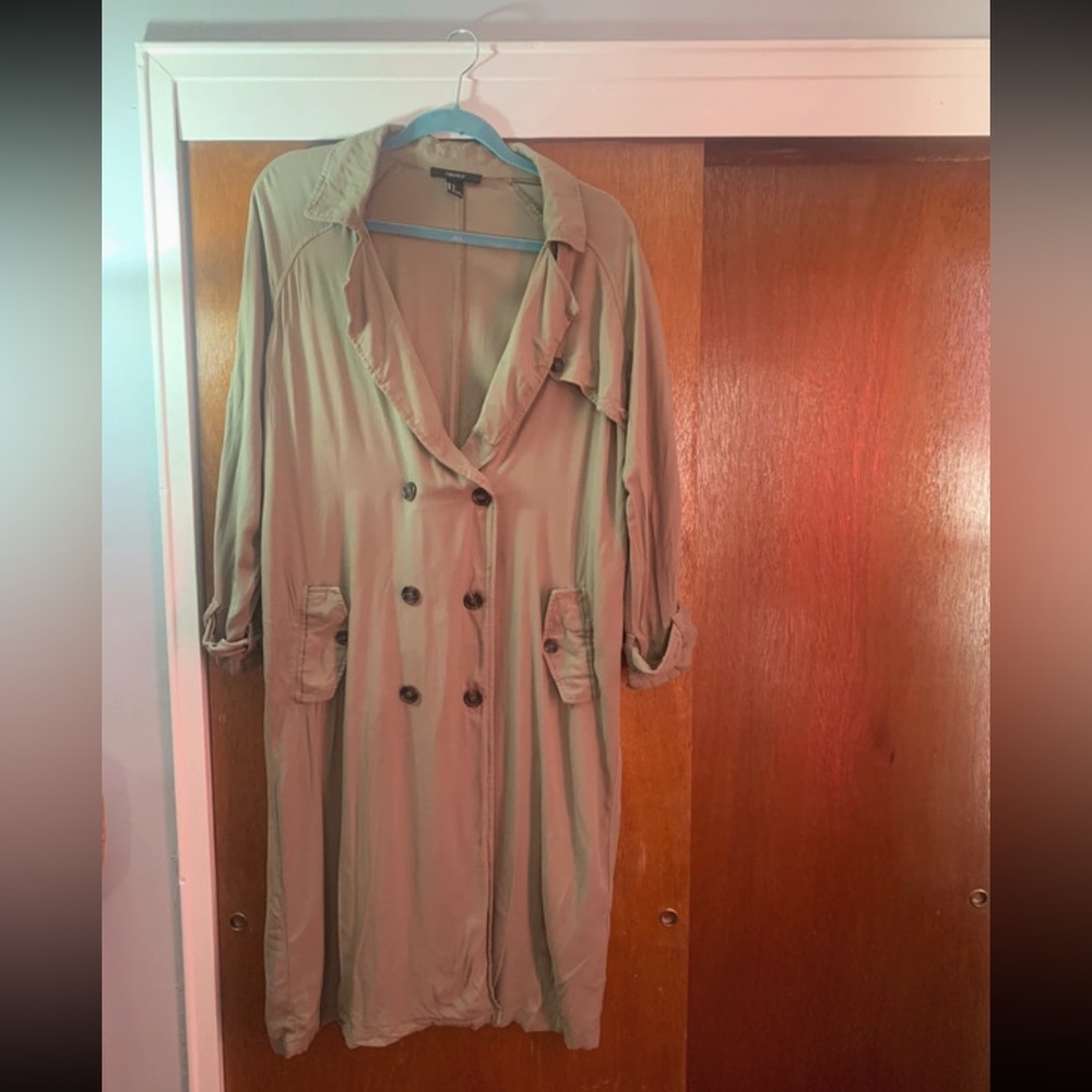Green trench coat